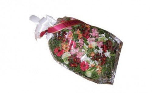 Funeral Spray Arrangement with ribbon