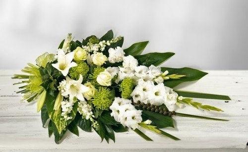 Funeral Spray Arrangement with Ribbon