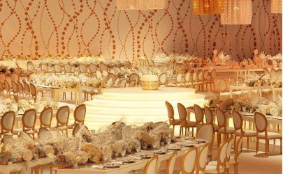 Gold wedding hall